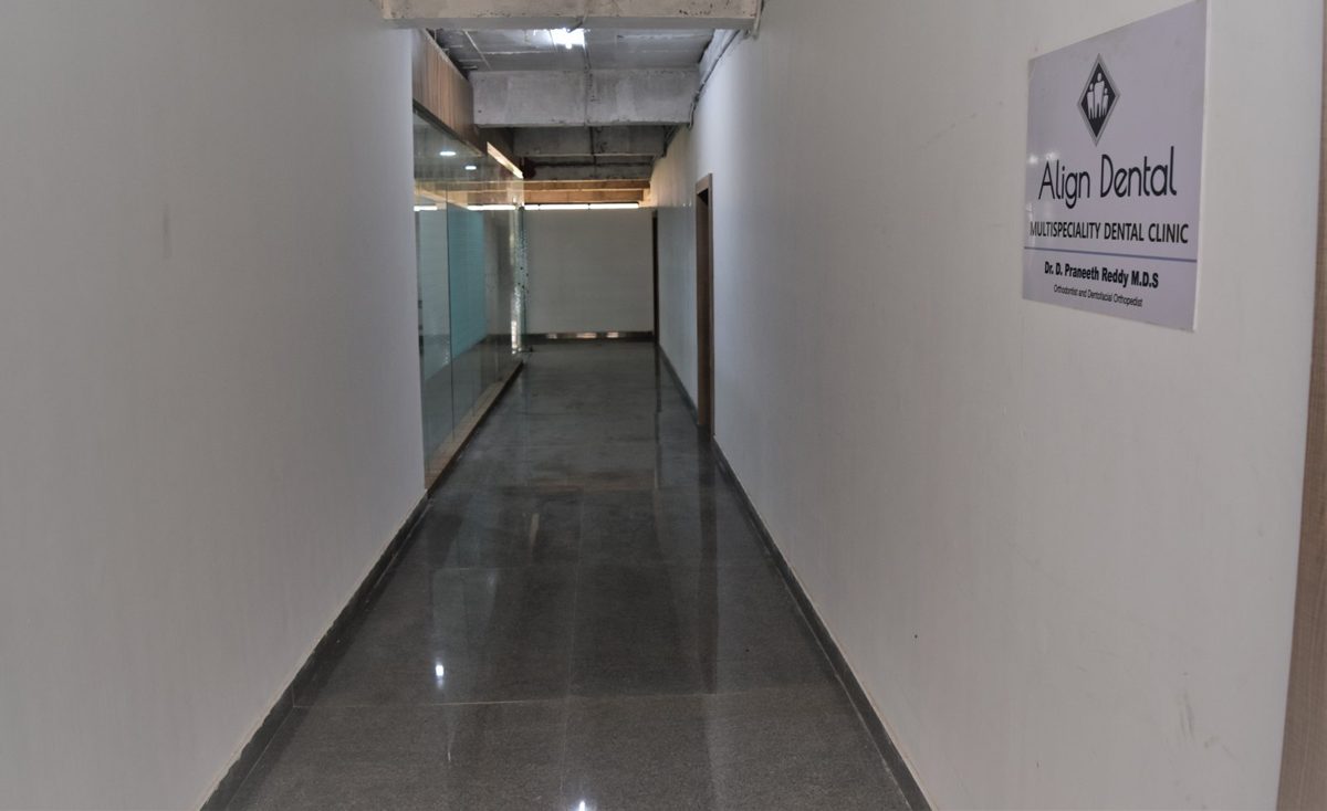 Clinic corridor with Align Dental signage