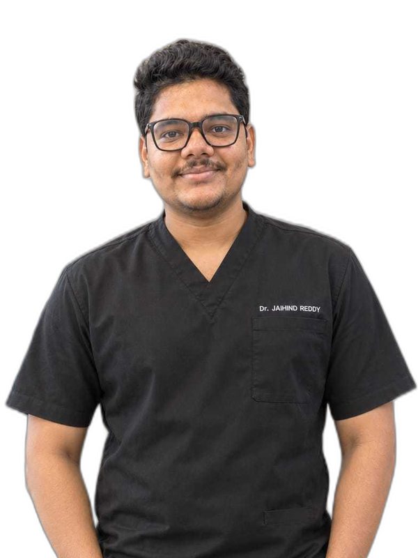 Dr. Chityala Jaihind Reddy in black scrubs